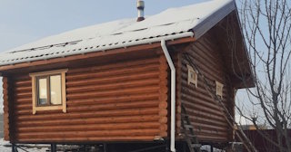 Баня из оцилиндрованного бревна под ключ в Орске - от 136370 рублей