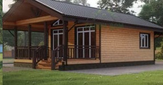 Проект одноэтажного дома из бруса с террасой - Строительство в Орске от Строй-Рск от 136370 руб.